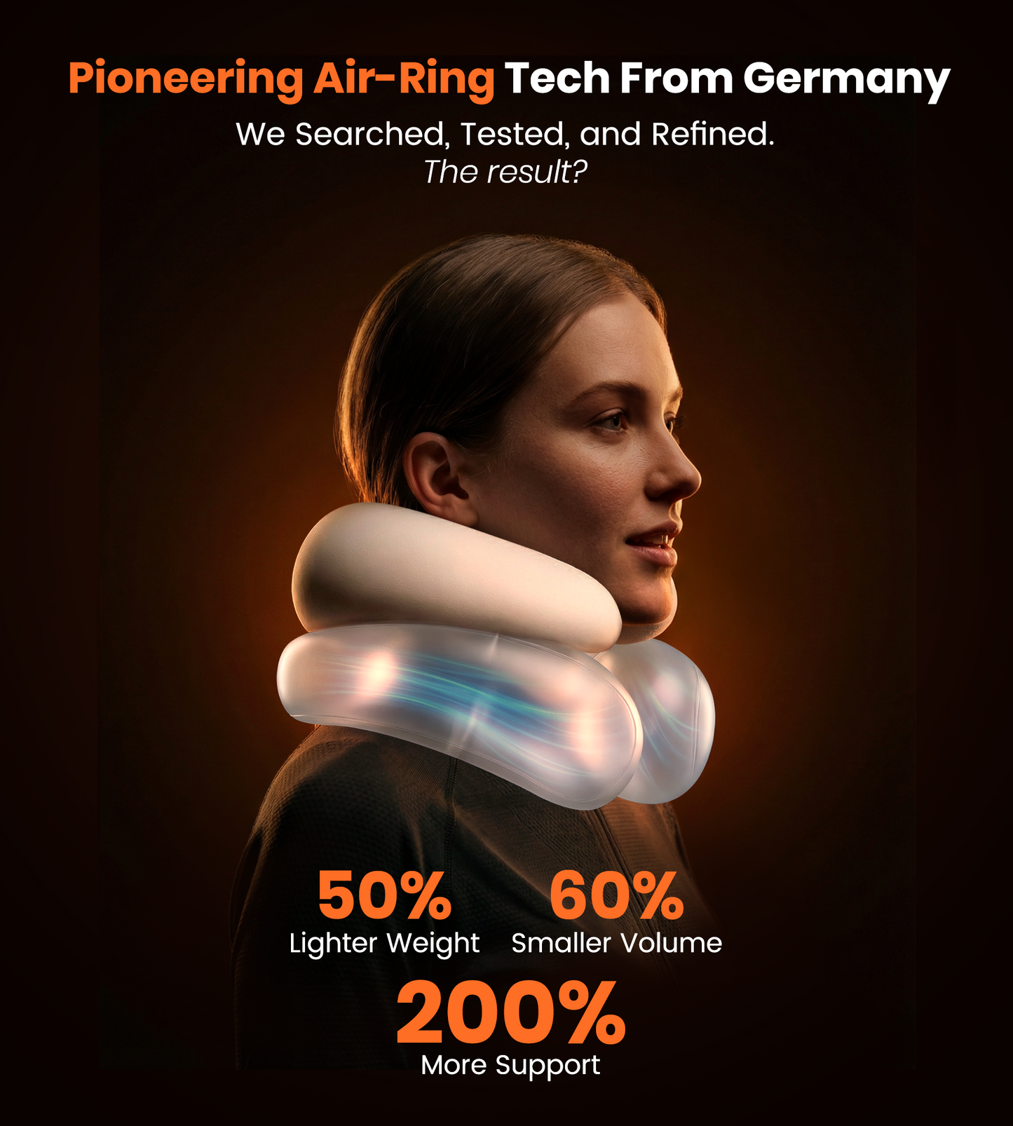 Neck Pillow for Traveling, Travel Pillows for Airplanes, Adjustable Neck Pillow Airplane Travel Essentials - Patented | Inflatable Loop & Memory Foam for 360° Ergonomic Support (Basic-Black)