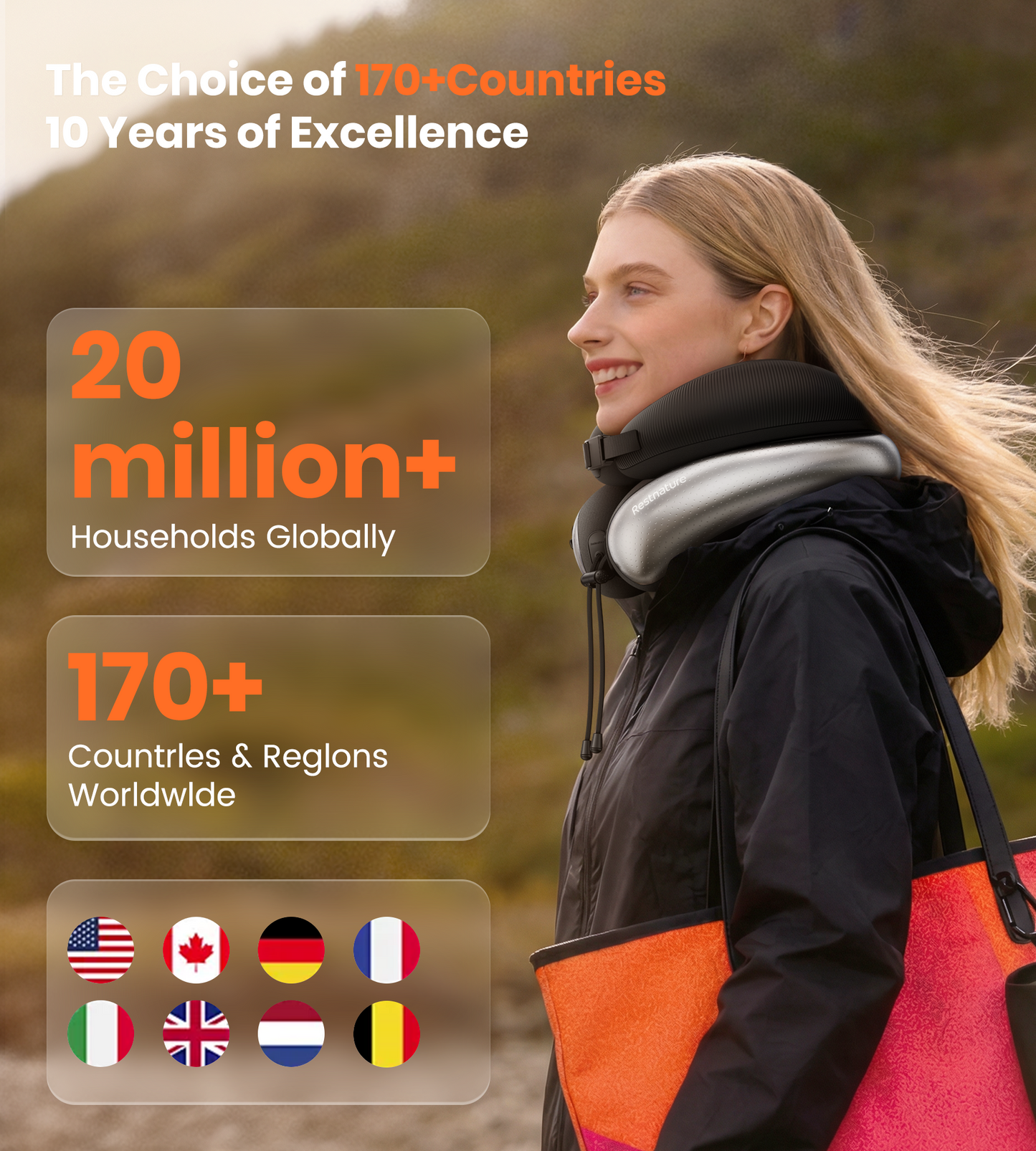 Neck Pillow for Traveling, Travel Pillows for Airplanes, Adjustable Neck Pillow Airplane Travel Essentials - Patented | Inflatable Loop & Memory Foam for 360° Ergonomic Support (Basic-Black)